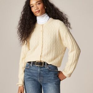 J. Crew Supersoft pointelle bubble-hem cardigan